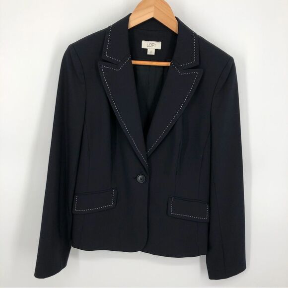 Ann Taylor Jackets & Blazers - Ann Taylor Blazer Womens 8 Navy Blue Single Button